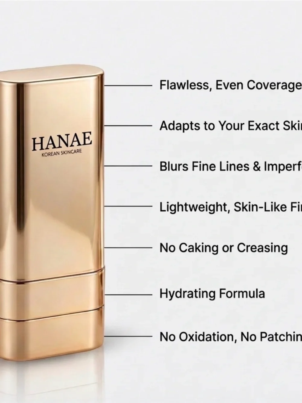 Korean Skincare Natural Beige Stick Foundation with Built-In Brush
